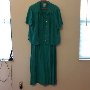 KSL two piece dress green and blue dress
